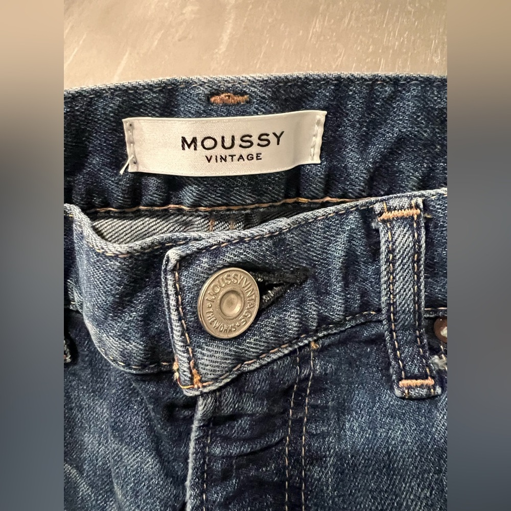 Moussy vintage Denim jean Frayed Hem Shorts size 27 - Picture 5 of 11